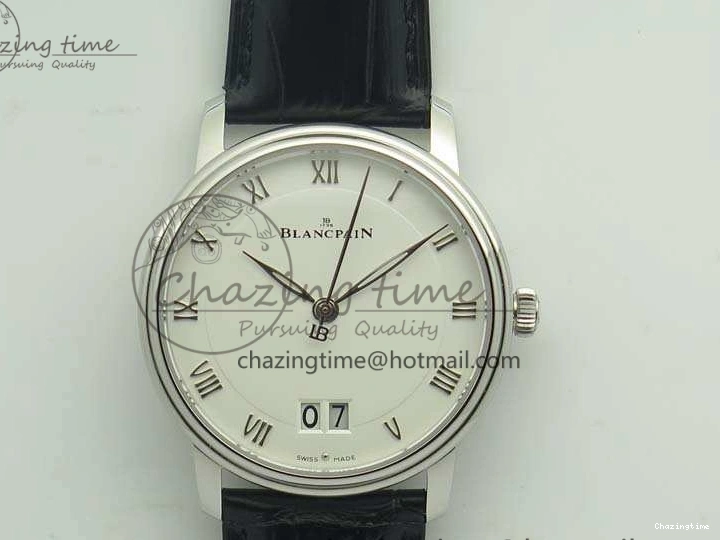 1228 SportInspired Villeret 6669 SS HG 1:1 Best Edition White Dial On Leather Strap V 8099